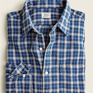 J. Crew indigo dyed twill shirt